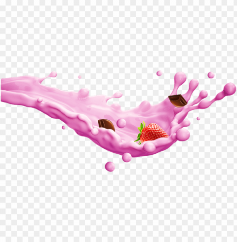 strawberry milk splash Transparent design PNG