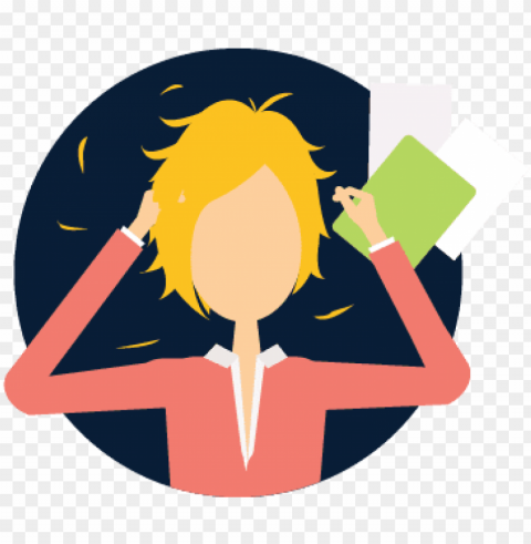 stress on professionals - work stress icon Isolated Item with Clear Background PNG
