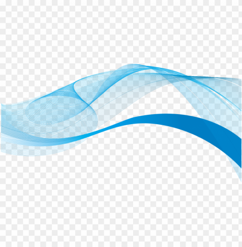 Striped Blue Curved Lines Isolated Design On Clear Transparent PNG