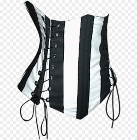 striped double lacing under-bust corset - costume PNG graphics with clear alpha channel