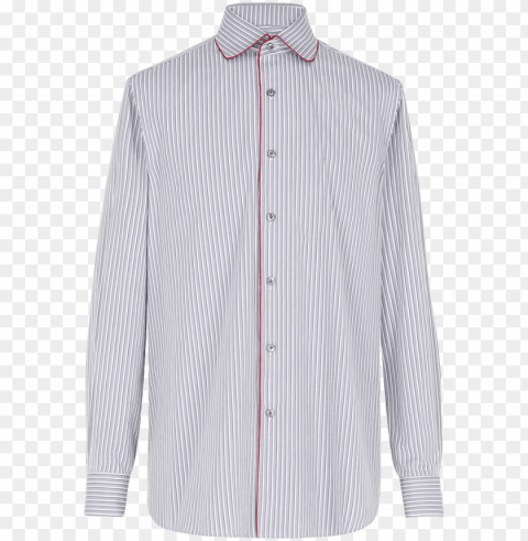 striped shirt with contrasting piping - formal wear Isolated Design Element in PNG Format