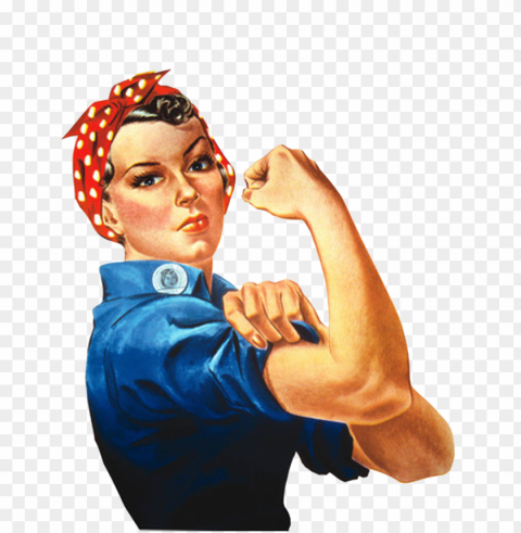 strong woman folding arms clipart - rosie the riveter Isolated Artwork in HighResolution Transparent PNG
