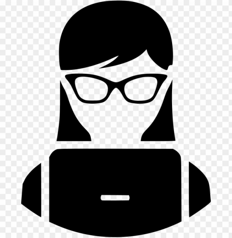 student lady laptop svg - student with laptop icon Isolated Item with Clear Background PNG