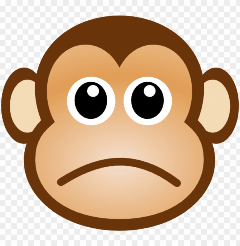 stuffed animal clipart sad - cartoon monkey face PNG for web design