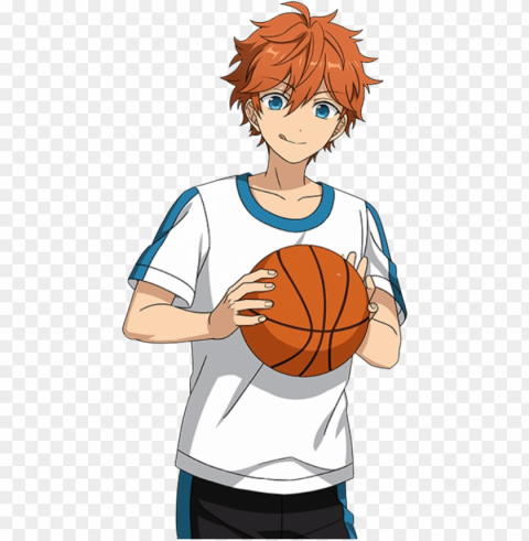 subaru akehoshi full render - basketball boy cartoon Isolated Object with Transparent Background in PNG