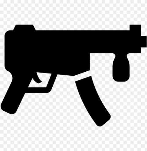 submachine gun icon free - rifle icon Isolated Artwork with Clear Background in PNG
