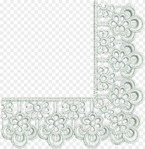 sue box creations - white flower lace corner border transparent PNG for free purposes