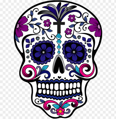 sugar skull and t shirt design with illustration - day of the dead art skulls Clear PNG pictures free