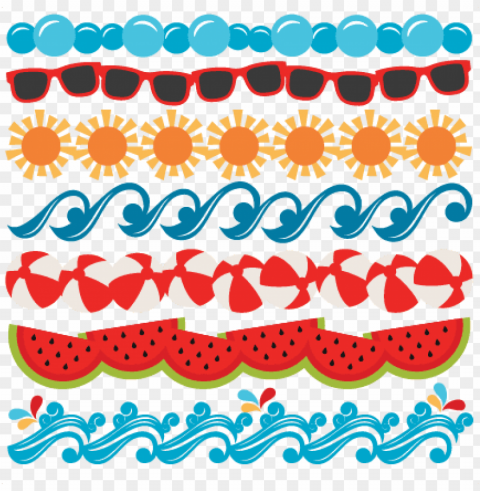 summer borders - summer line border clipart PNG for free purposes