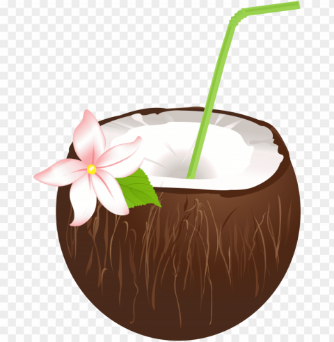 summer coconut drink clip art image PNG Graphic with Isolated Design