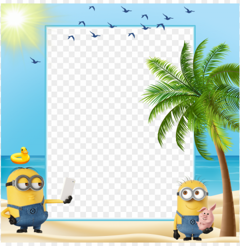 summer kids high view minions borders and frames Isolated Artwork on HighQuality Transparent PNG