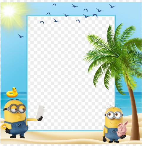 Summer Kids High View Minions Borders And Frames Isolated Artwork On HighQuality Transparent PNG