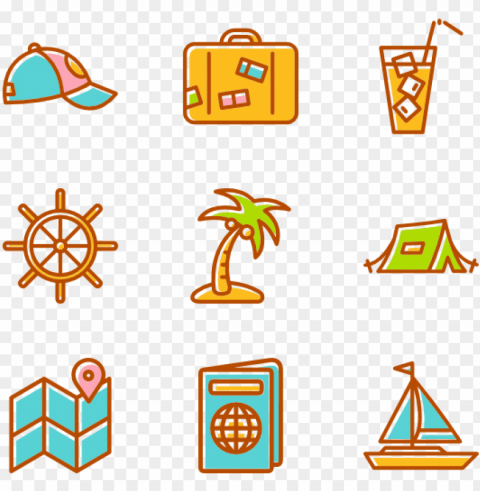 summertime elements - summer icon vector PNG Isolated Object on Clear Background PNG transparent with Clear Background ID 413062d7