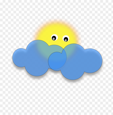 sun and clouds clipart HighQuality PNG with Transparent Isolation