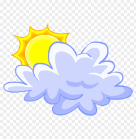 sun and clouds clipart Isolated Element with Clear Background PNG