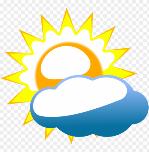 sun and clouds clipart Isolated Graphic with Transparent Background PNG