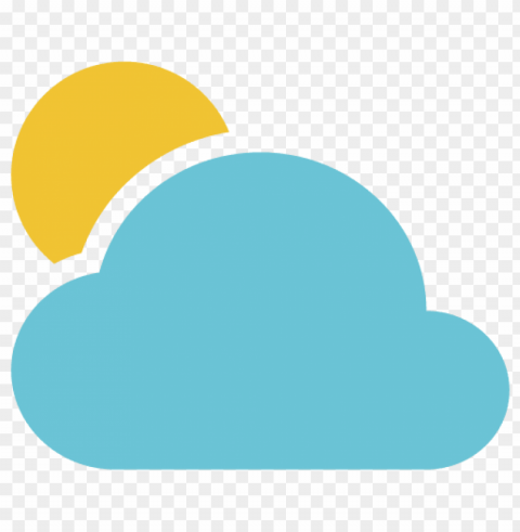 sun and clouds clipart Isolated Icon on Transparent PNG
