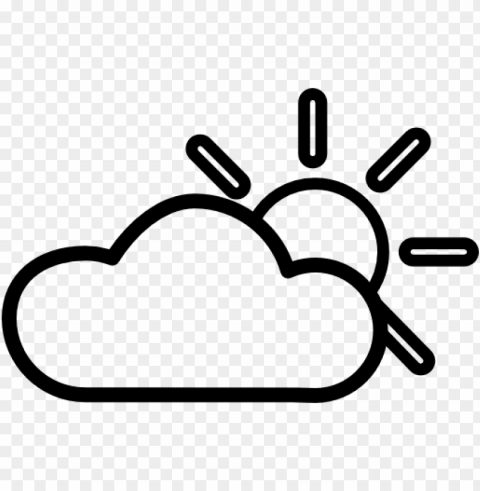 sun and clouds clipart Isolated Item on Clear Transparent PNG