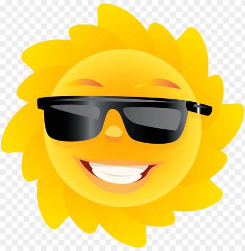 sun with sunglasses transparent PNG for overlays