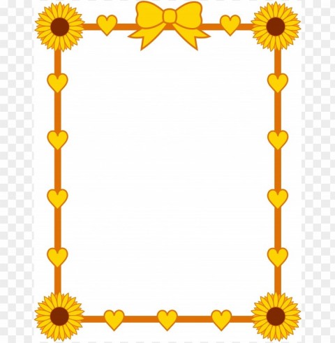 sunflower frame PNG images for editing
