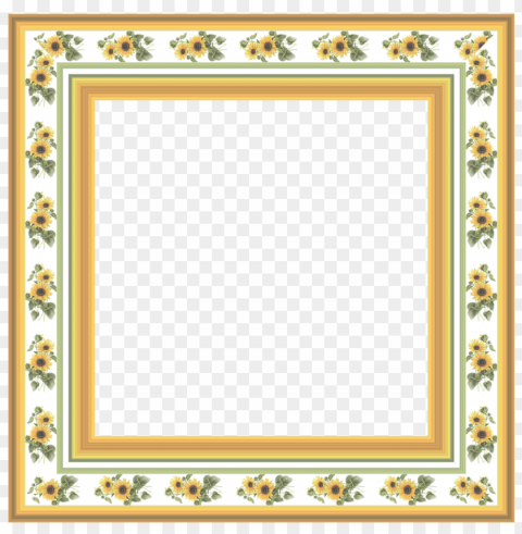 sunflower frame PNG artwork with transparency
