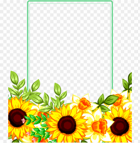 sunflower frame PNG clear images