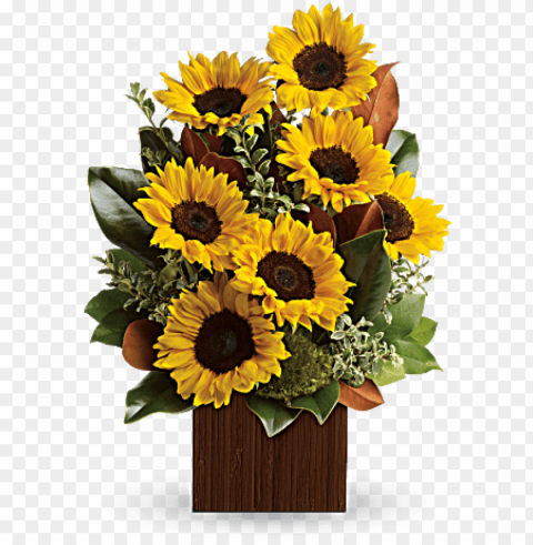 sunflower happiness - flowers - you're golden bouquet by teleflora PNG images without subscription