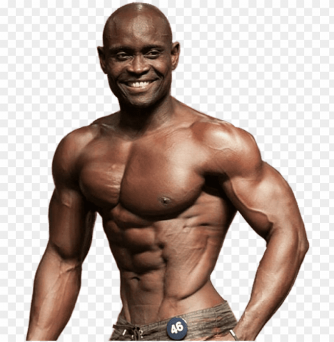 Sunny Akhigbe - Fitness - Bodybuilder Transparent Background PNG Stock