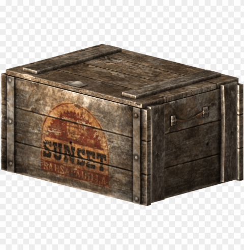sunset sarsaparilla crate - fallout wooden box PNG Graphic with Transparency Isolation