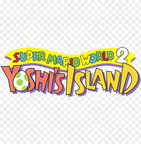 super mario world 2 logo - yoshi's island ClearCut Background Isolated PNG Design