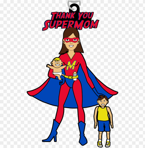 super mom 5k - cartoon PNG with transparent backdrop