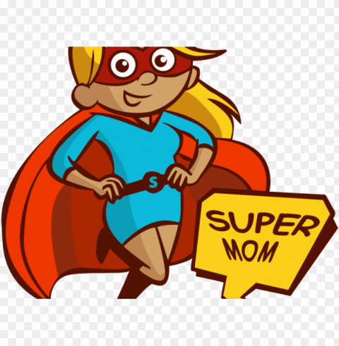 super mom clipart - dia de la madre dibujos animados Isolated Object on Clear Background PNG