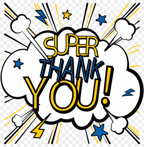 super thank you expression comic cartoon effect Isolated Element in HighResolution Transparent PNG