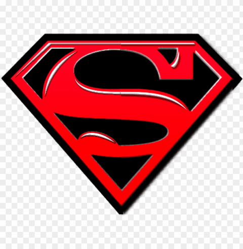 Superman Symbol In Black - Superman Logo Red And Black Isolated Design On Clear Transparent PNG