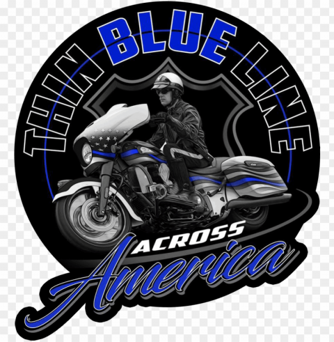 support the thin blue line across america ride - motorcycle PNG transparent pictures for editing