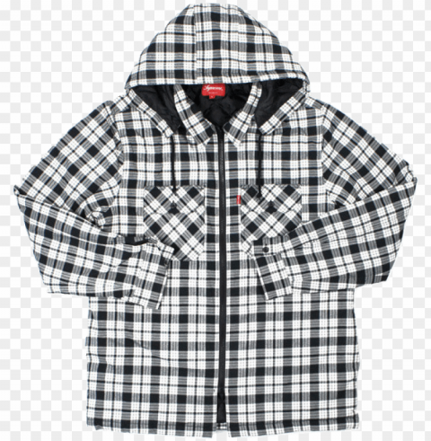 Supreme Quilted Zip Flannel - Plaid Isolated Design Element On PNG