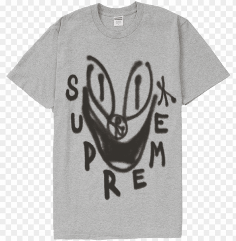 supreme smile tee grey - supreme smile tee white Isolated Graphic on HighResolution Transparent PNG