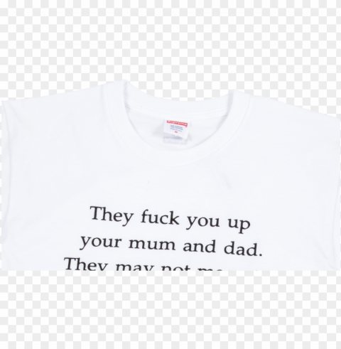 supreme they fck you up tee l white su1080 Isolated Design Element on Transparent PNG