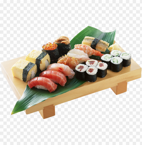 sushi plate - japanese sushi and sashimi Transparent Background PNG Isolated Character