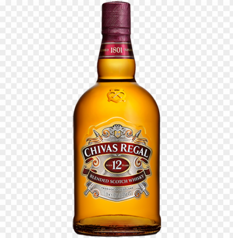 svg free library alcohol vector jameson bottle - chivas regal 12yo 200ml Transparent Background Isolation in PNG Format