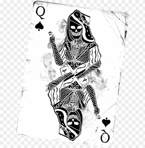 svg free stock card drawing queen - queen of spades death card PNG images with transparent overlay