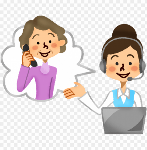 svg library library call center operator with senior - call center clipart Transparent PNG Isolated Graphic with Clarity