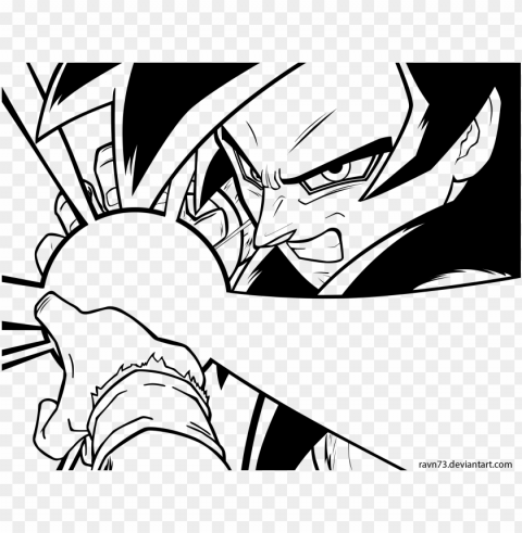 svg library library cells drawing kamehameha - goku ssj4 black and white Isolated Element on HighQuality PNG