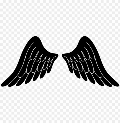 svg stock angel clip art free of wings - black angel wings clip art Transparent Background PNG Isolated Element