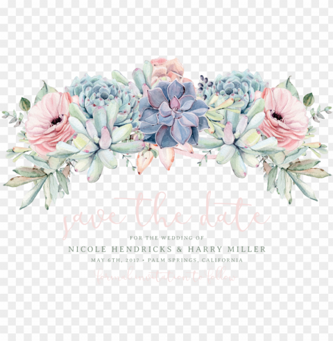 sweet succulents save the date rose savethedateweddingideas - save the date flores High-resolution transparent PNG images assortment