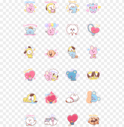 sweet talkers line stickers - bt21 line stickers High-quality transparent PNG images comprehensive set