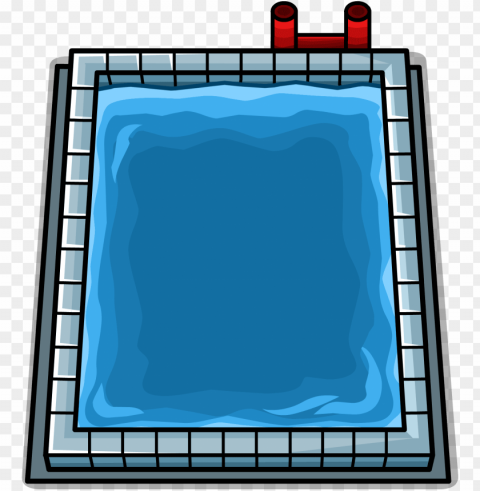 swimming pool sprite 002 - rectangular swimming pool clipart PNG Graphic with Transparent Background Isolation