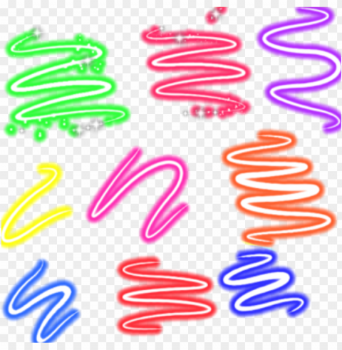 swirl light beams - neon light beams Transparent PNG images bundle