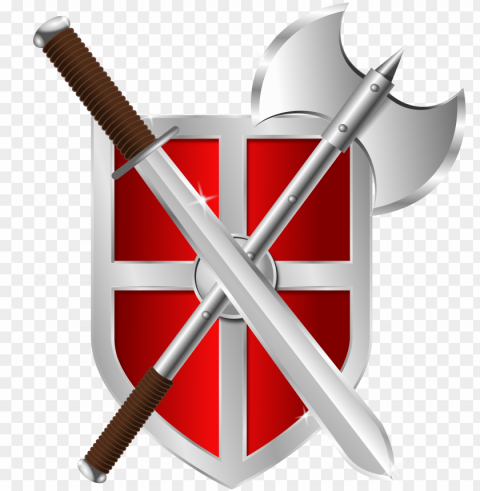 Sword And Shield Clean Background Isolated PNG Art