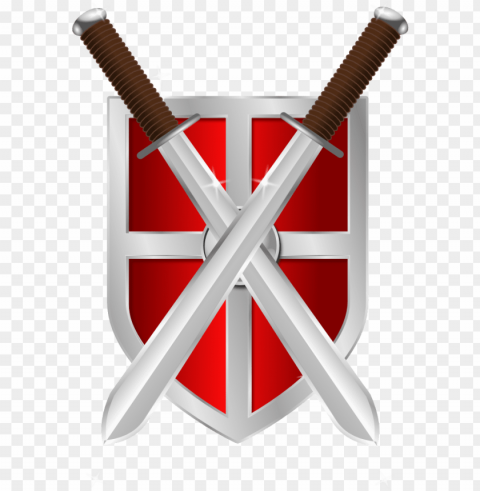 Sword And Shield Clear Background Isolated PNG Icon